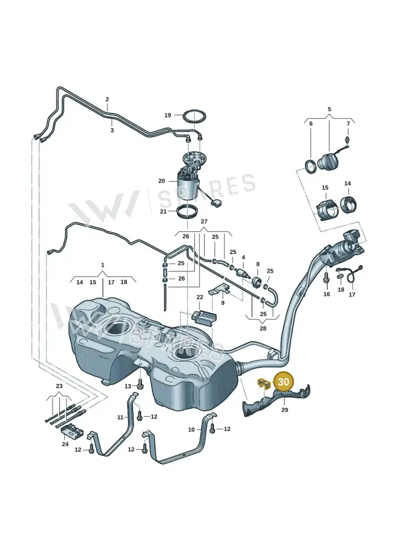 5R3201250 — Volkswagen Caddy Maxi Kombi (2020-2024) diagram 2ka201065, position 30