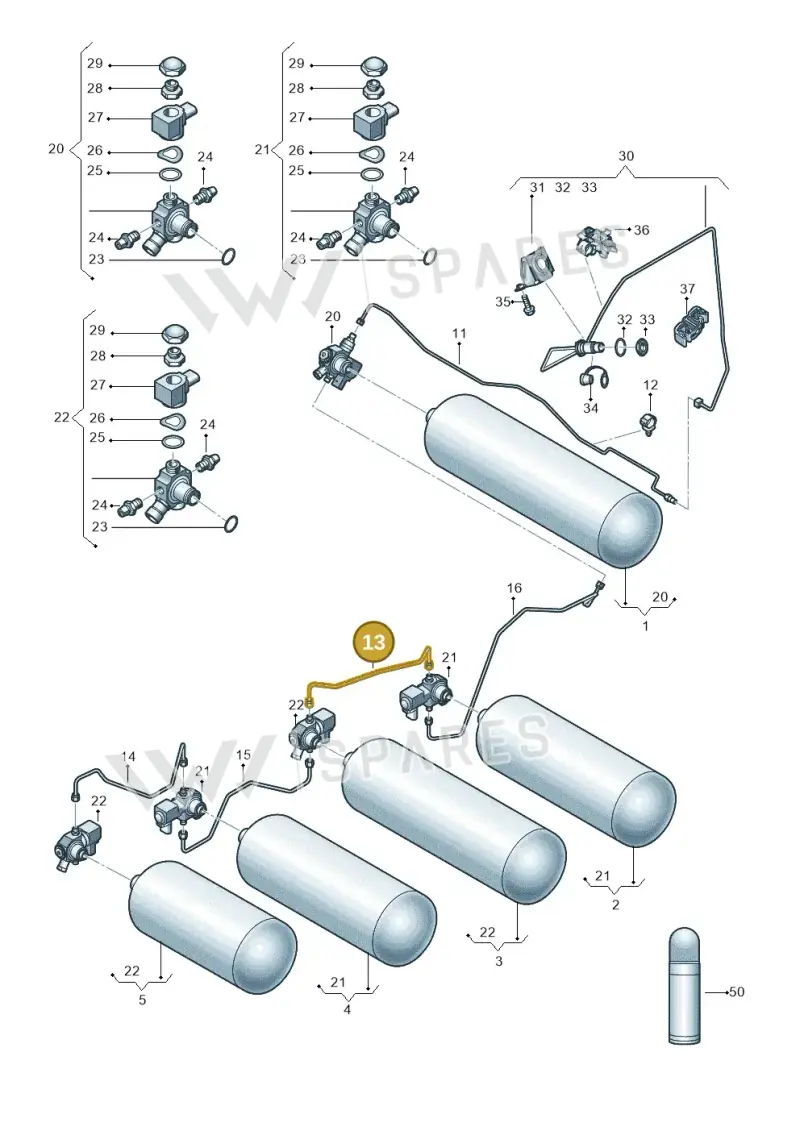 5R3201355A — Volkswagen Caddy Maxi Kombi (2020-2024) diagram 2ka201005, position 13