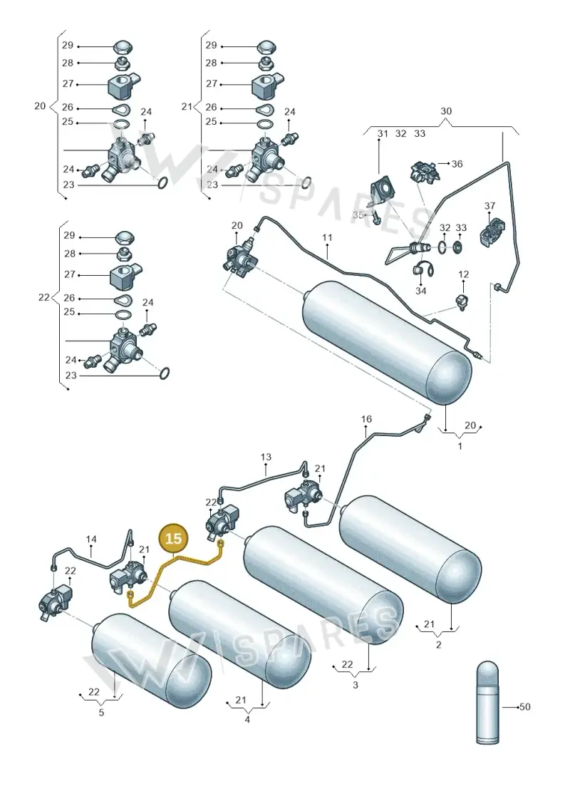 5R3201529 — Volkswagen Caddy Maxi Kombi (2020-2024) diagram 2ka201005, position 15