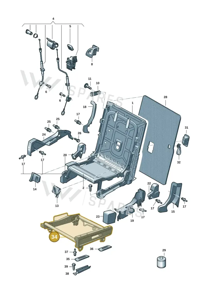 5R3888033A — Volkswagen Caddy Maxi Kombi (2020-2024) diagram 2ka885000, position 34