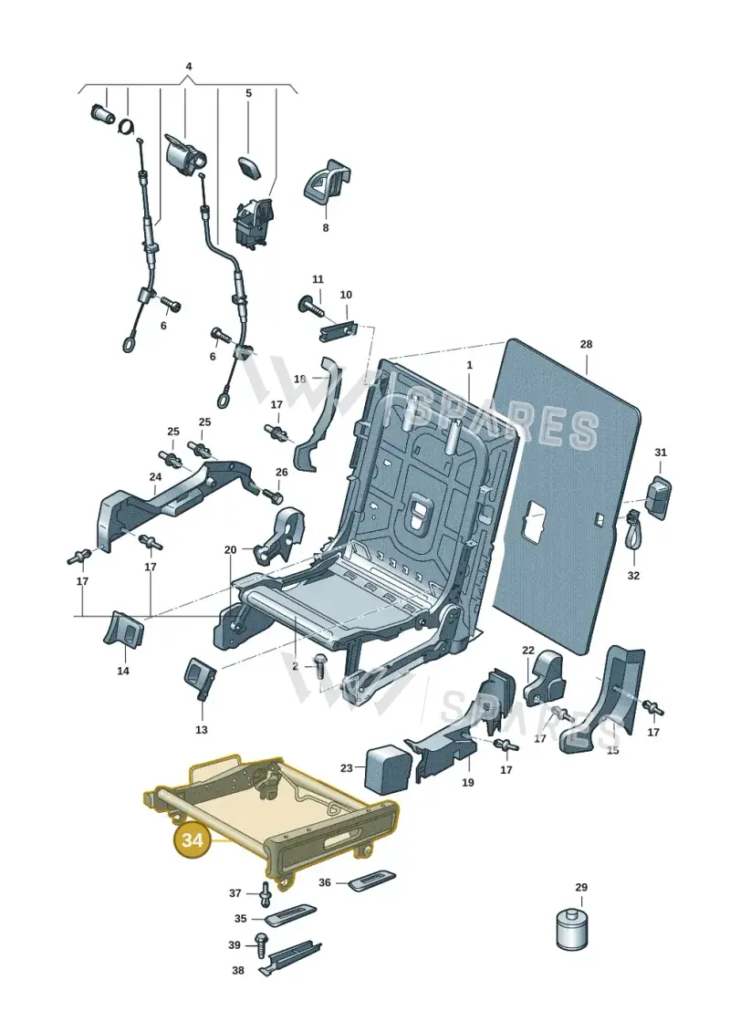 5R3888034A — Volkswagen Caddy Maxi Kombi (2020-2024) diagram 2ka885000, position 34