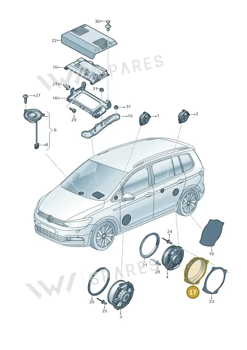 5TA035433B — Volkswagen Touran 2,0 BlueMotion (2015-2024) diagram 869035350, position 17