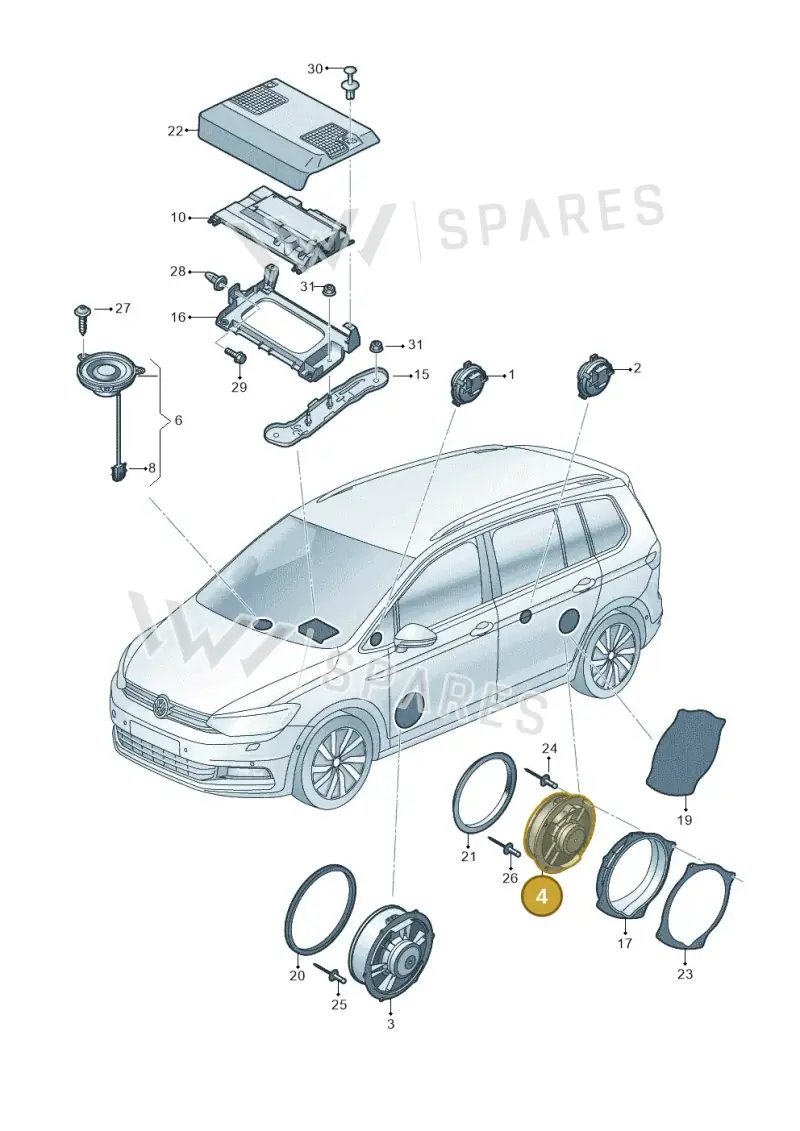 5TA035453A — Volkswagen Touran 2,0 BlueMotion (2015-2024) diagram 869035350, position 4