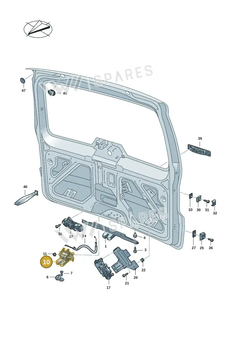 5TA827506D — Volkswagen Caddy Maxi Kombi (2020-2024) diagram 2ka827100, position 10
