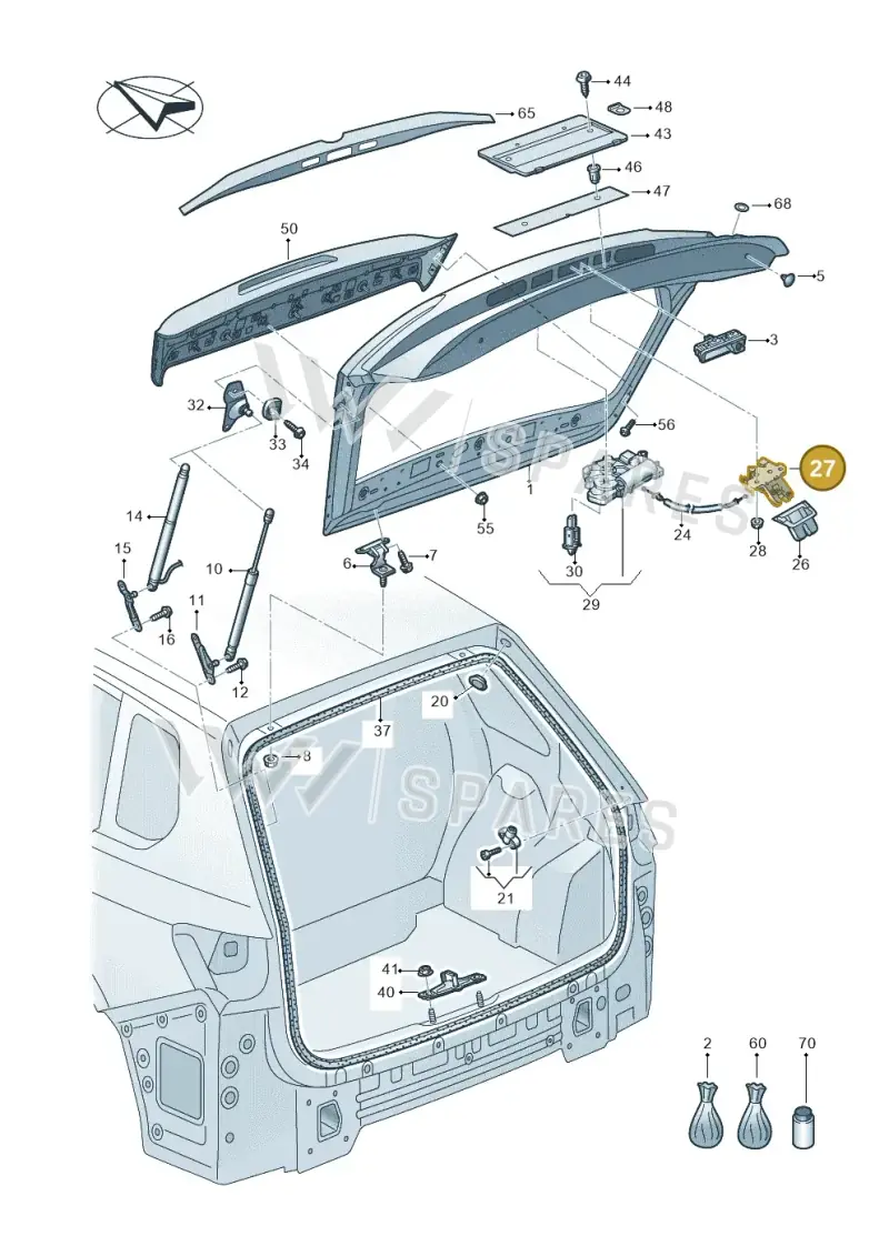 5TA827506D — Volkswagen Touareg (2017-2023) diagram 439827000, position 27