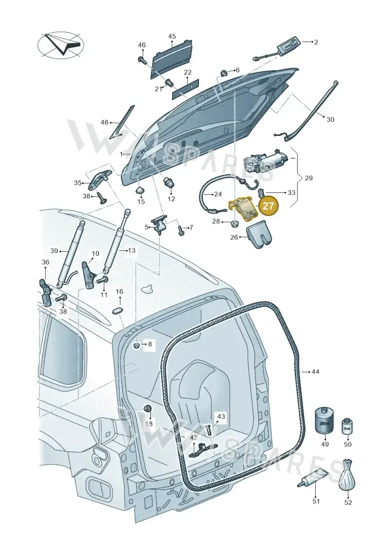 5TA827506D — Volkswagen Touran 2,0 BlueMotion (2015-2024) diagram 869827000, position 27
