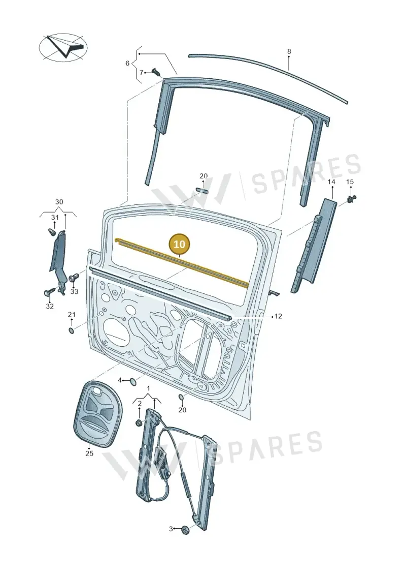5TA837477A5AP — Volkswagen Touran 2,0 BlueMotion (2015-2024) diagram 869837600, position 10