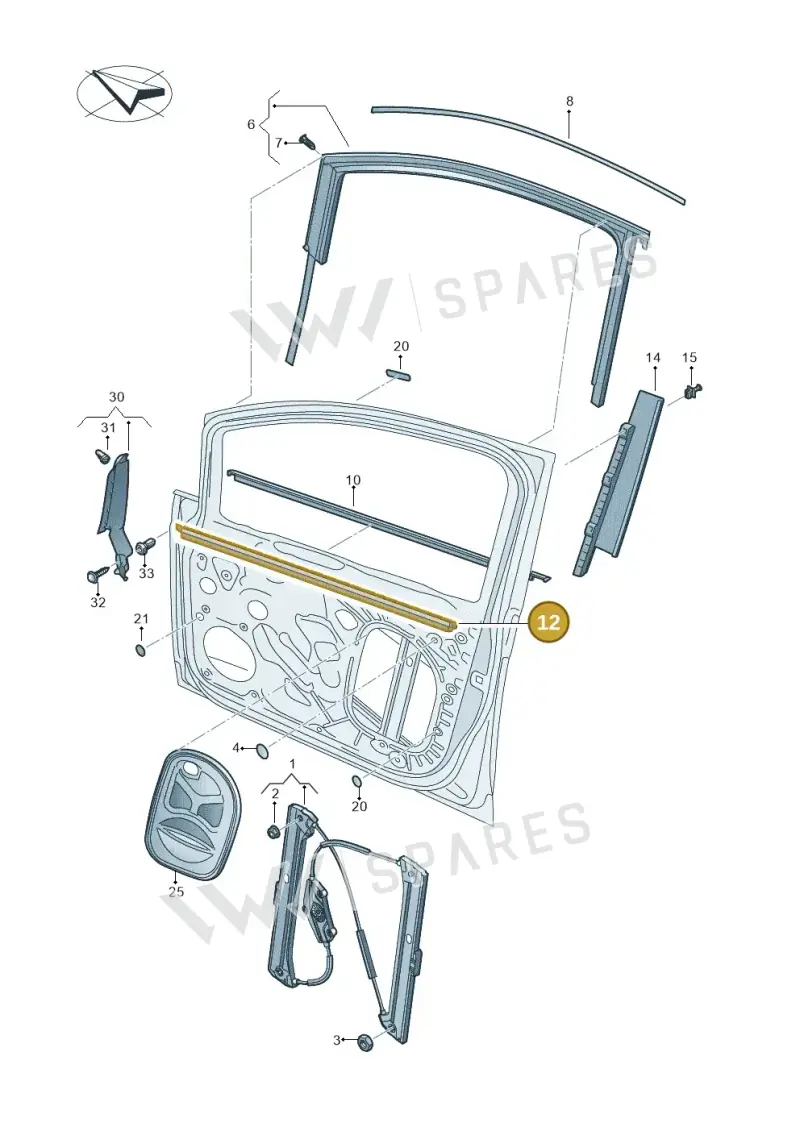 5TA8374795AP — Volkswagen Touran 2,0 BlueMotion (2015-2024) diagram 869837600, position 12