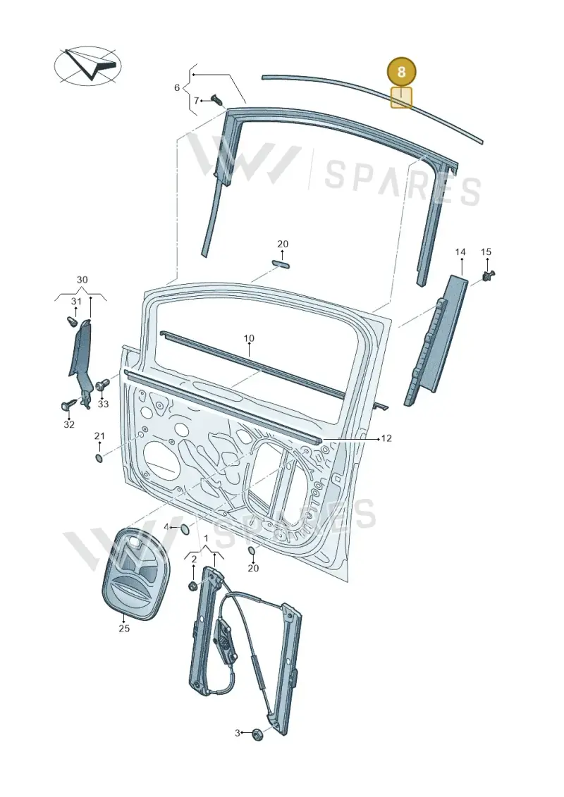 5TA837643A7Z7 — Volkswagen Touran 2,0 BlueMotion (2015-2024) diagram 869837600, position 8