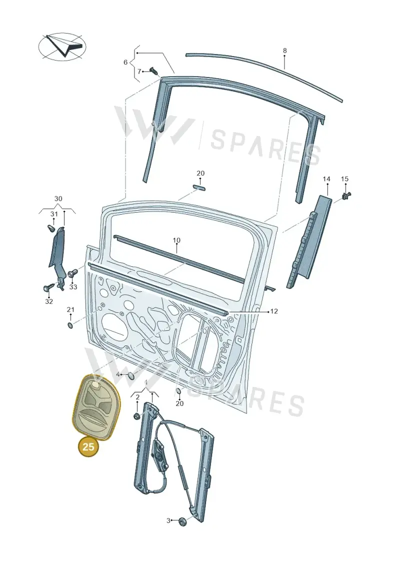 5TA837916B — Volkswagen Touran 2,0 BlueMotion (2015-2024) diagram 869837600, position 25