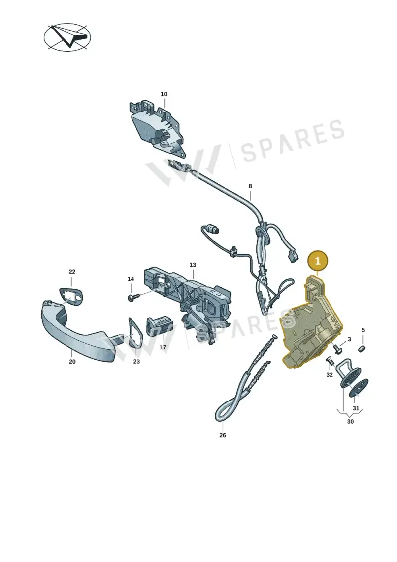 5TA839016L — Volkswagen Golf 2.0 BlueMotion (2019-2024) diagram 5h0839000, position 1