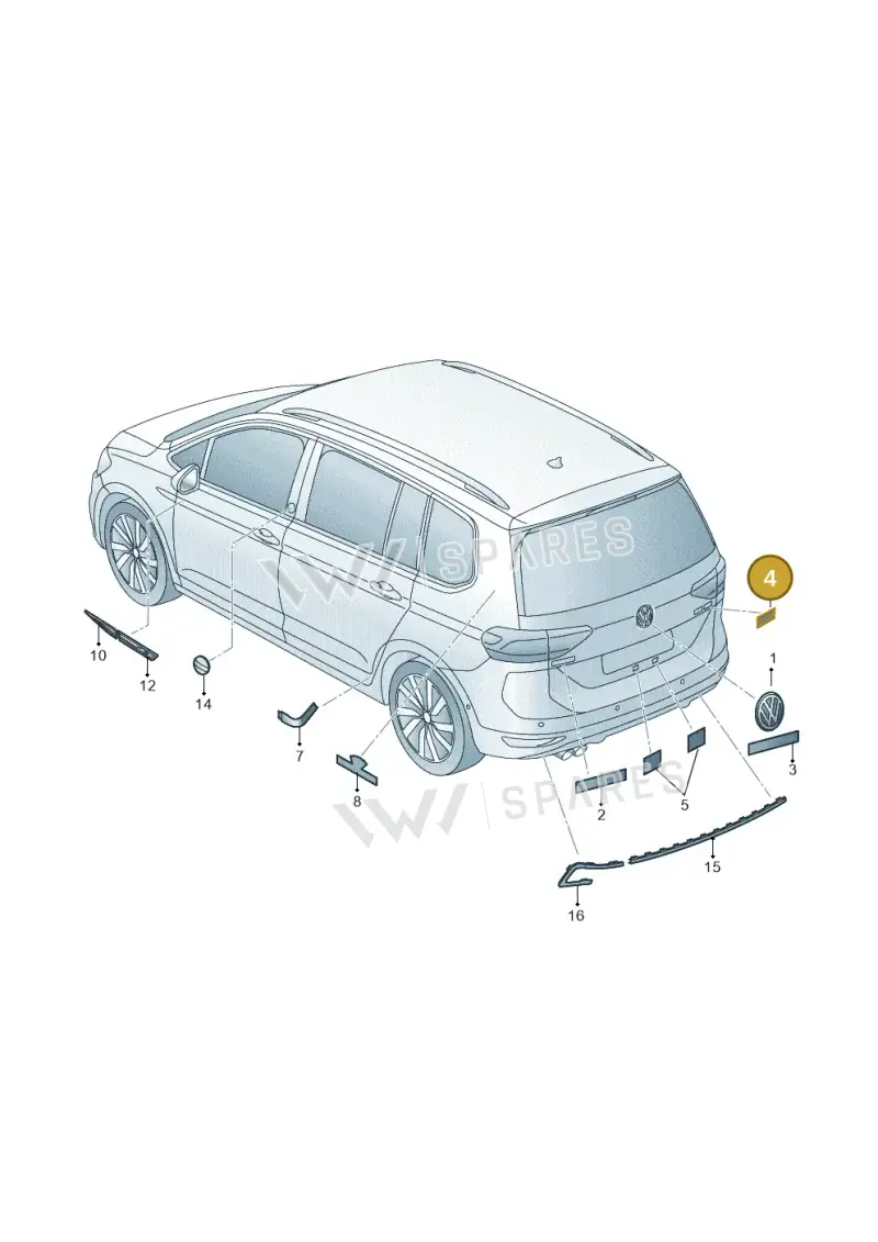 5TA853675N2ZZ — Volkswagen Touran 2,0 BlueMotion (2015-2024) diagram 869853500, position 4