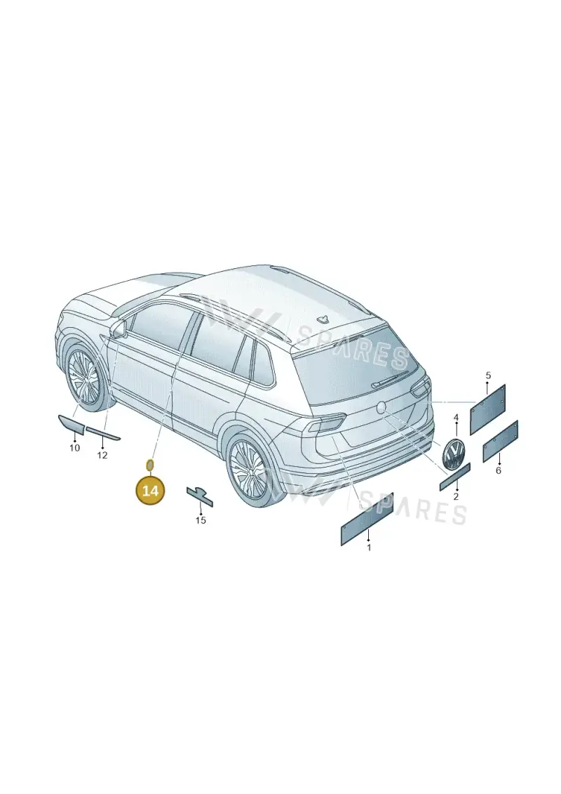5TA853679DPJ — Volkswagen Tiguan 2.0 4Motion (2016-2024) diagram 884853500, position 14