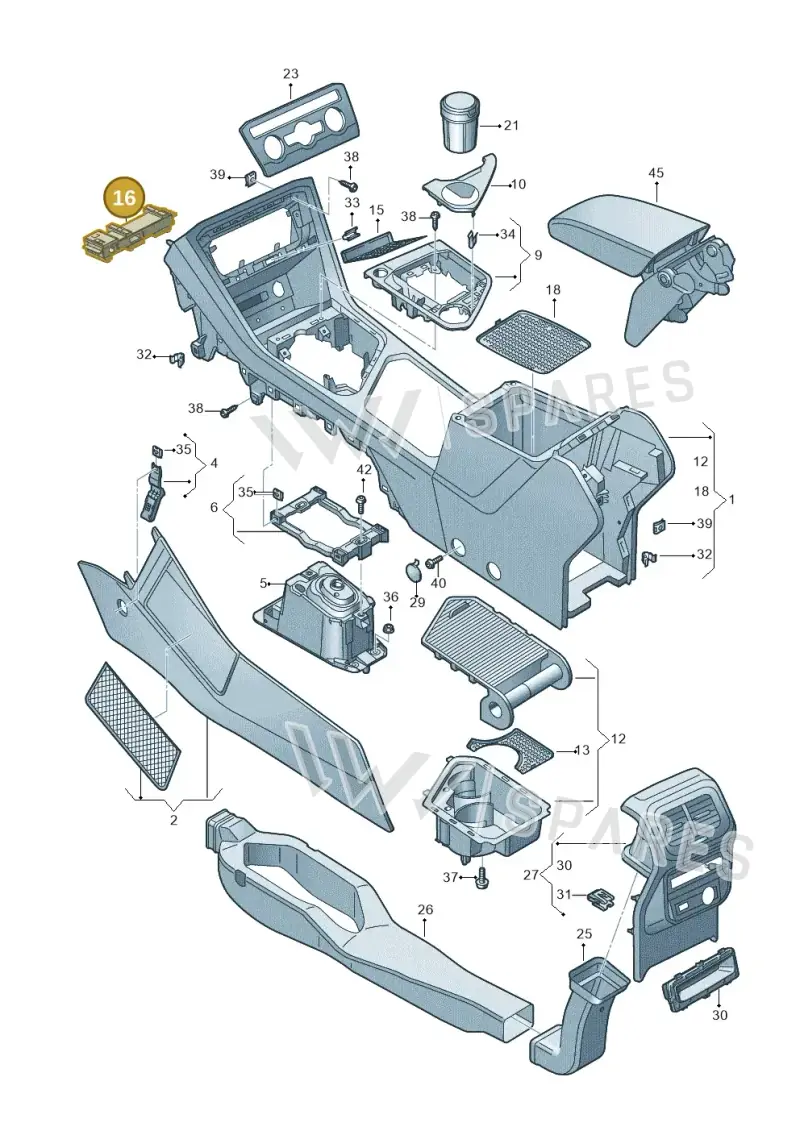 5TA863324CHZN — Volkswagen Tiguan 2.0 4Motion (2016-2024) diagram 884863500, position 16