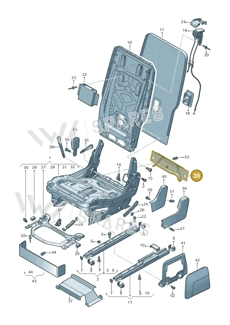 5TA88394507N — Volkswagen Touran 2,0 BlueMotion (2015-2024) diagram 869883100, position 38