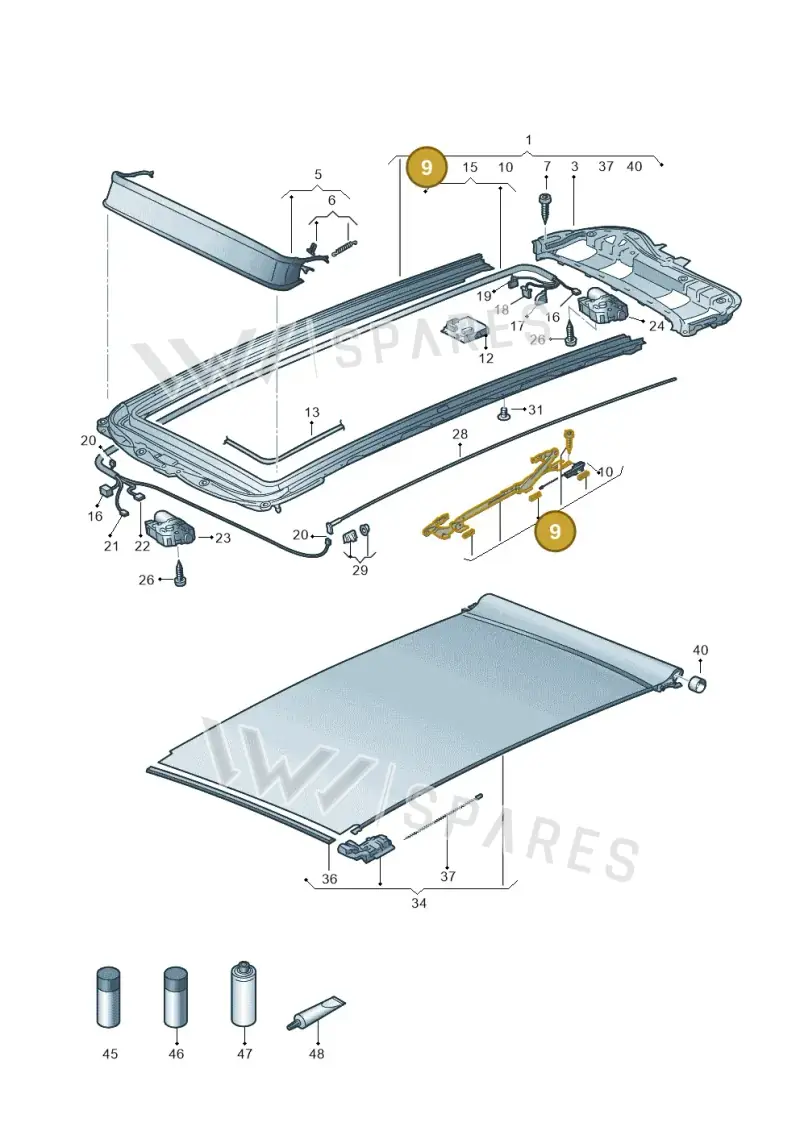 5TA898738 — Volkswagen Touran 2,0 BlueMotion (2015-2024) diagram 869877100, position 9