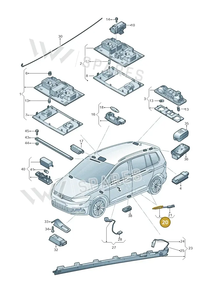 5TA919415B — Volkswagen Touran 2,0 BlueMotion (2015-2024) diagram 869947000, position 20