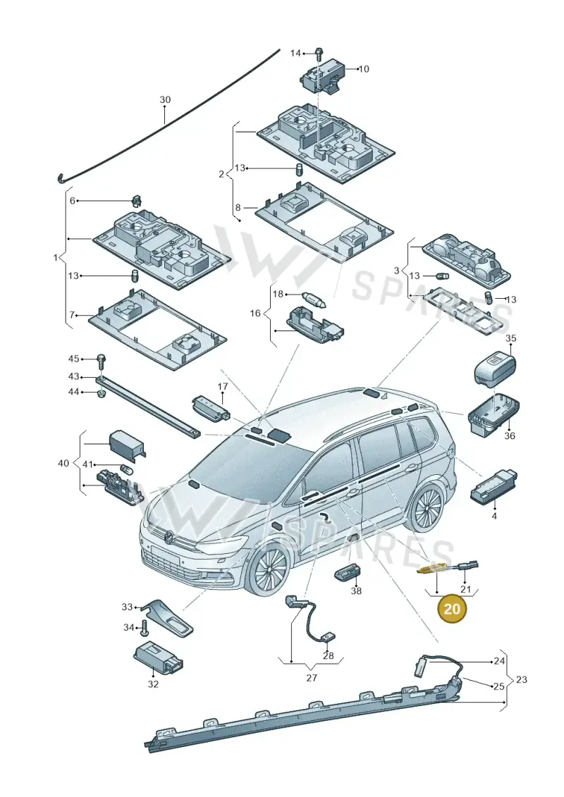 5TA919415C — Volkswagen Touran 2,0 BlueMotion (2015-2024) diagram 869947000, position 20