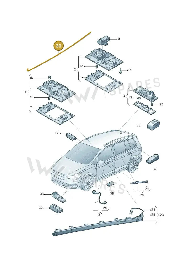 5TA947219A — Volkswagen Touran (2015-2024) diagram 889947000, position 30