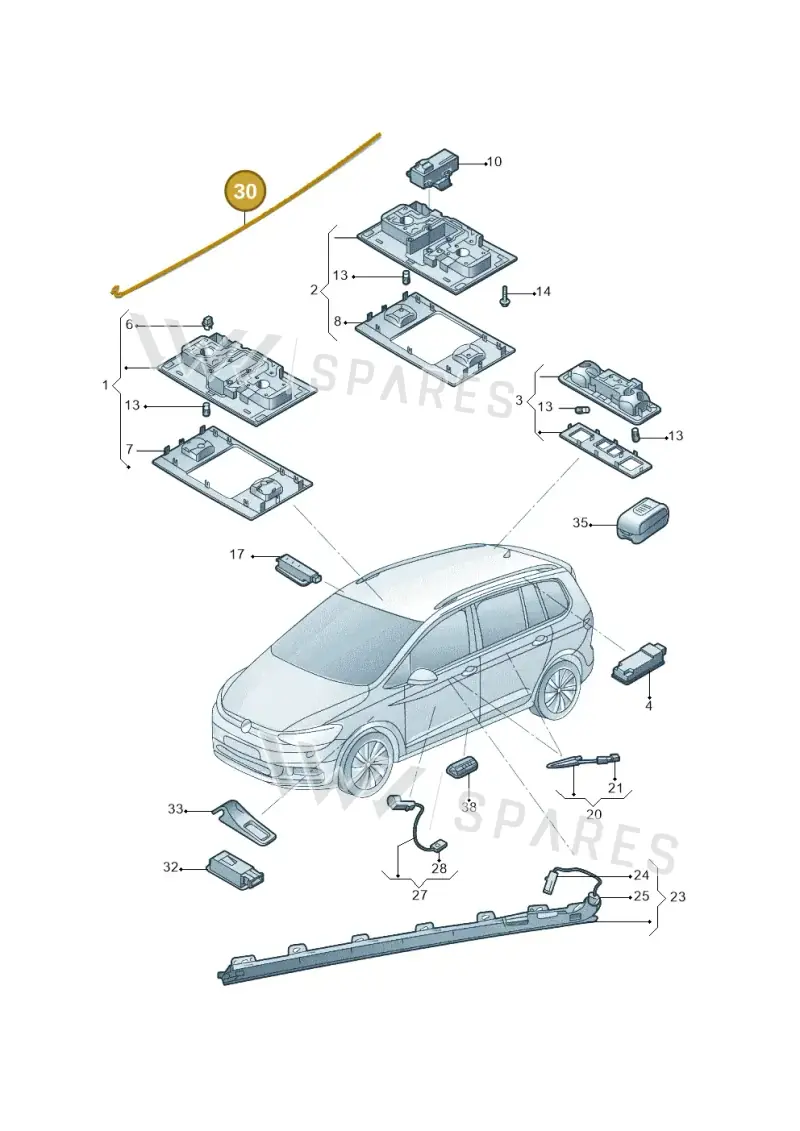 5TA947220A — Volkswagen Touran (2015-2024) diagram 889947000, position 30