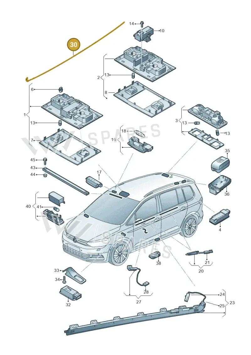 5TA947220A — Volkswagen Touran 2,0 BlueMotion (2015-2024) diagram 869947000, position 30