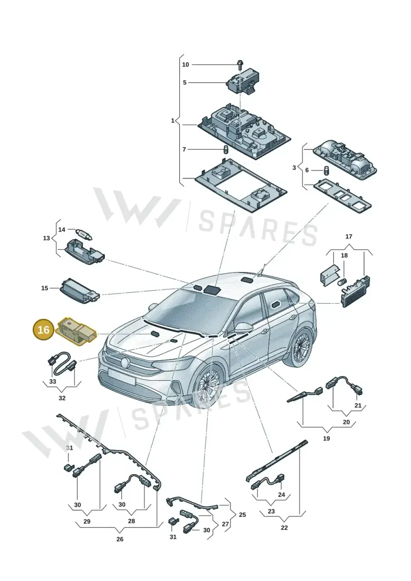 5TA947409 — Volkswagen Taigo (2021-2024) diagram 2f0947000, position 16