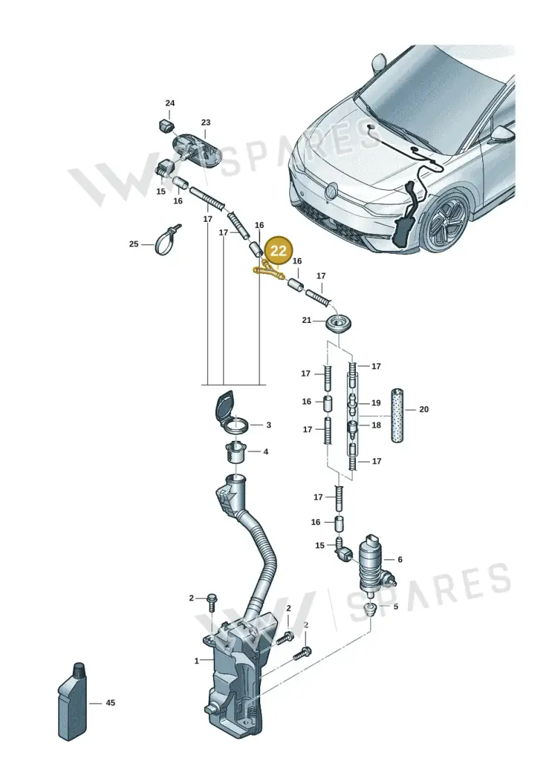5TA955873 — Volkswagen ID.7 Limousine Pro (2023-) diagram 14b955100, position 22