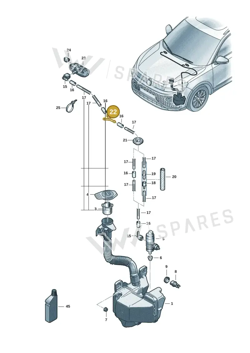 5TA955873 — Volkswagen Tiguan 2.0 (2023-) diagram 57x955100, position 22