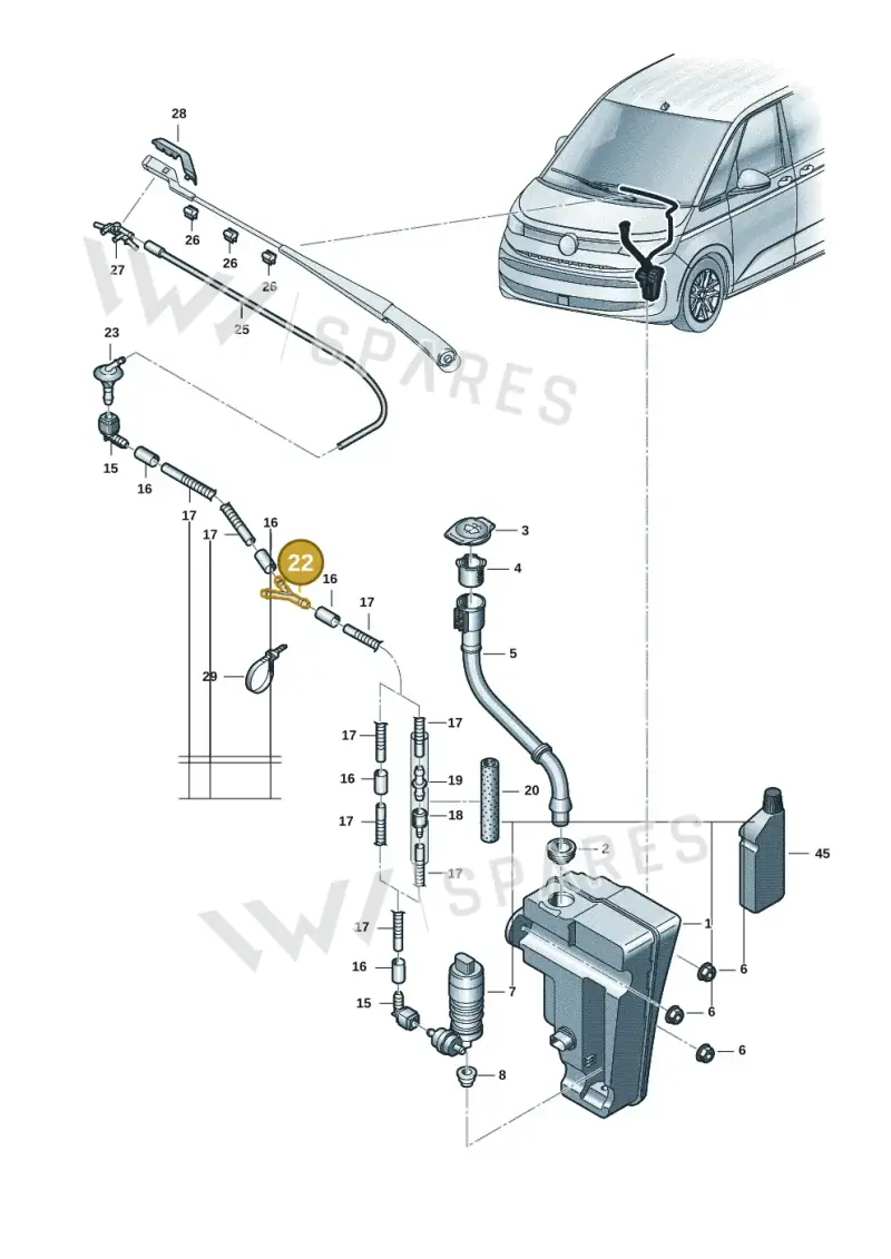 5TA955873 — Volkswagen Multivan (2021-) diagram 7t0955100, position 22