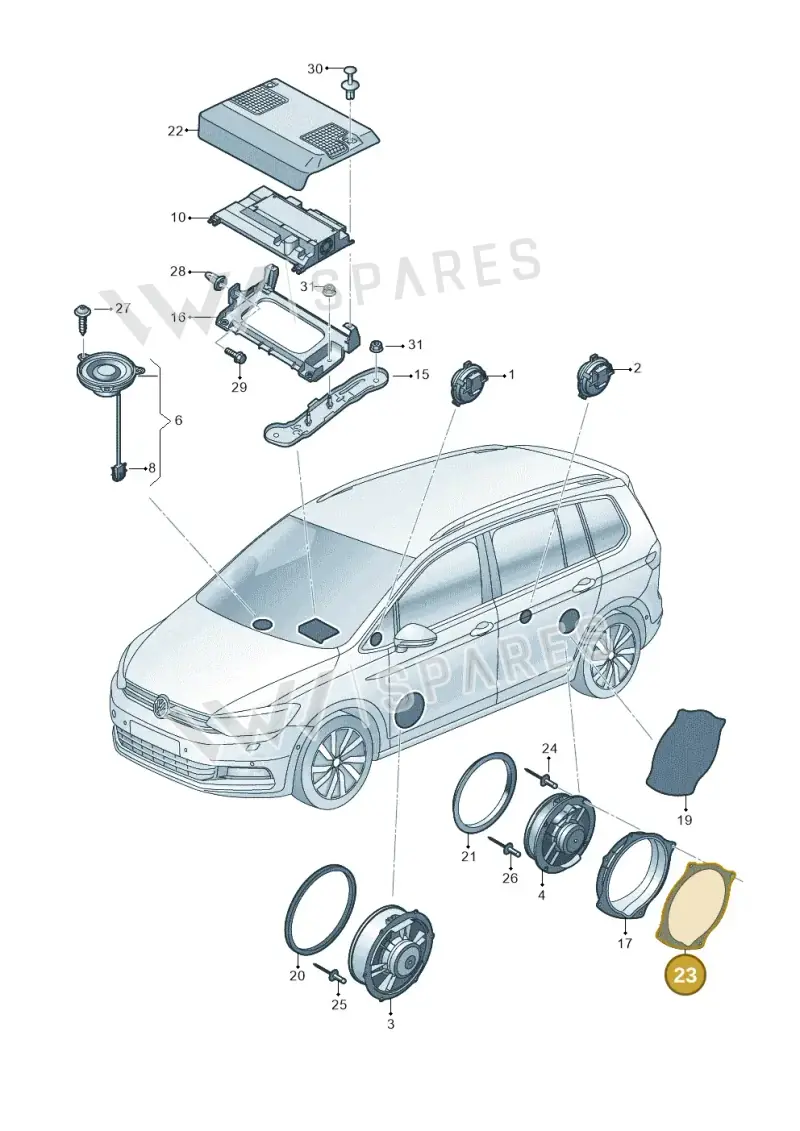 5TA971791A — Volkswagen Touran 2,0 BlueMotion (2015-2024) diagram 869035350, position 23