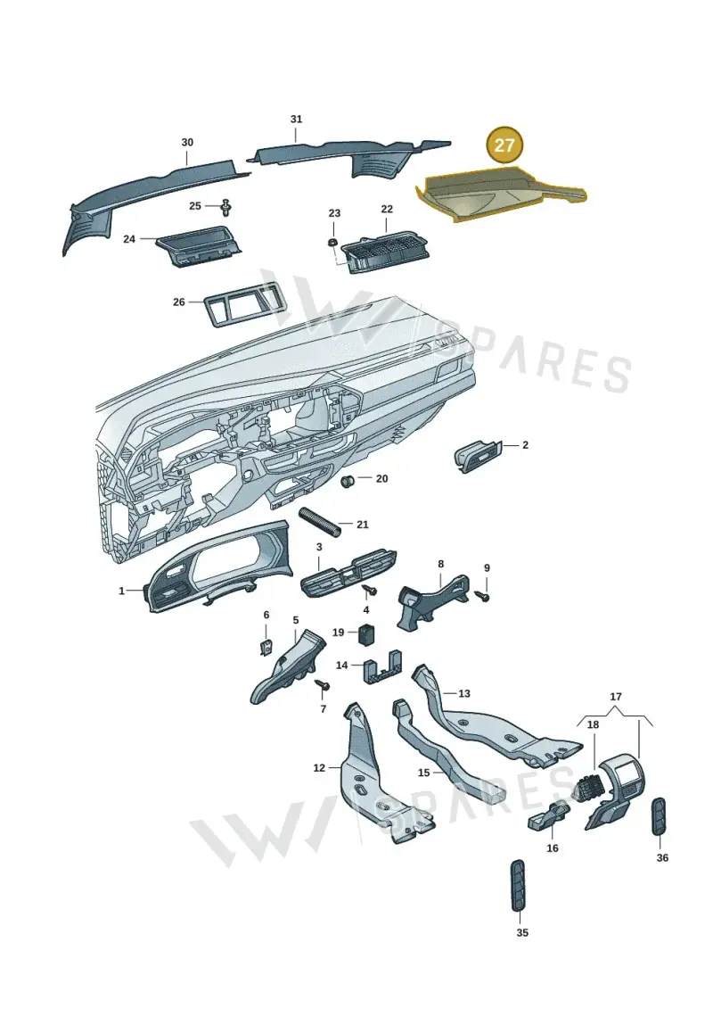 5TB815159 — Volkswagen Caddy Maxi Kombi (2020-2024) diagram 2ka819300, position 27