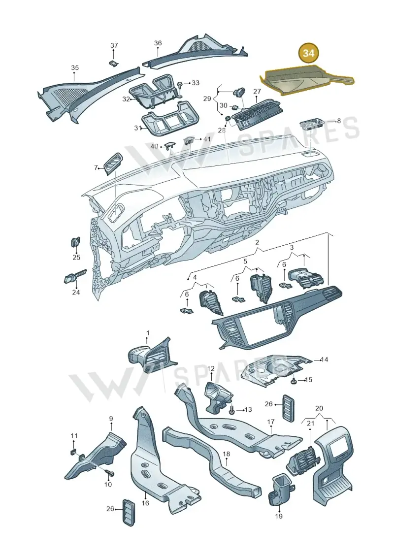 5TB815159 — Volkswagen T-Roc convertible 1.5 (2019-2024) diagram 813819300, position 34