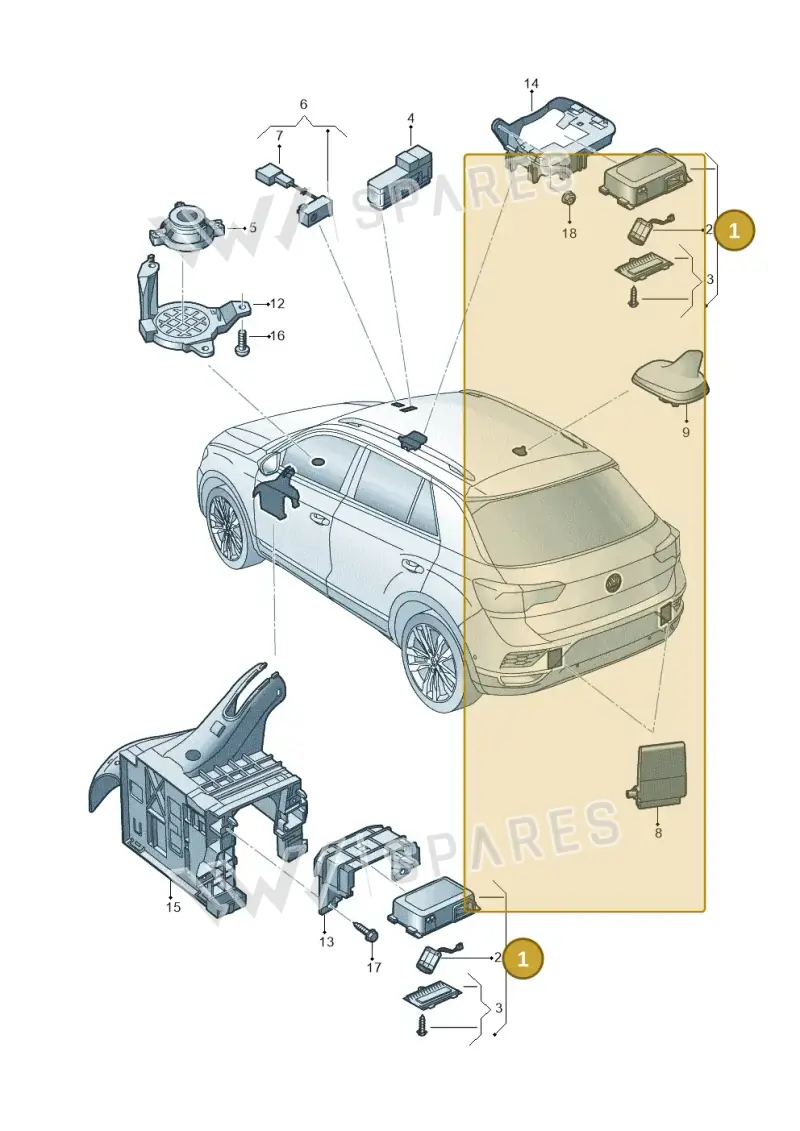 5WA035282C — Volkswagen T-Roc BlueMotion (2017-2024) diagram 813035600, position 1