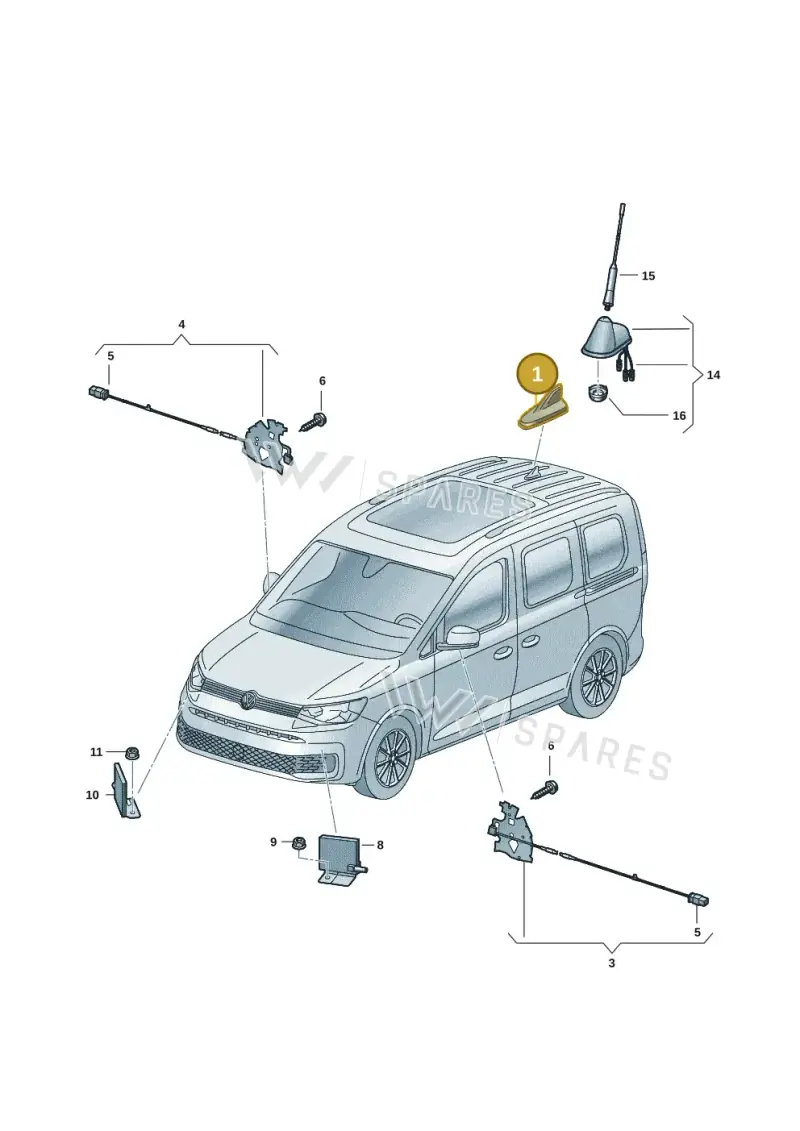 5WA035507B041 — Volkswagen Caddy Maxi Kombi (2020-2024) diagram 2ka035020, position 1