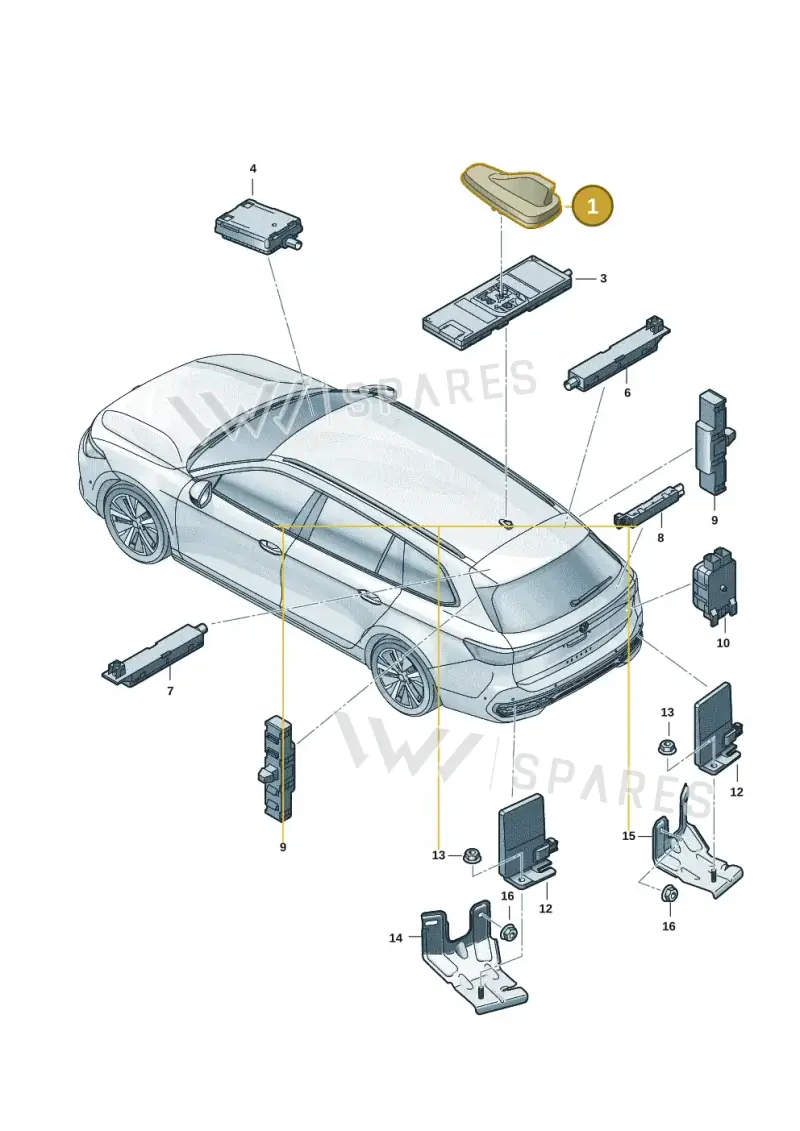 5WA035507B041 — Volkswagen Passat estate (2023-) diagram 3j0035200, position 1