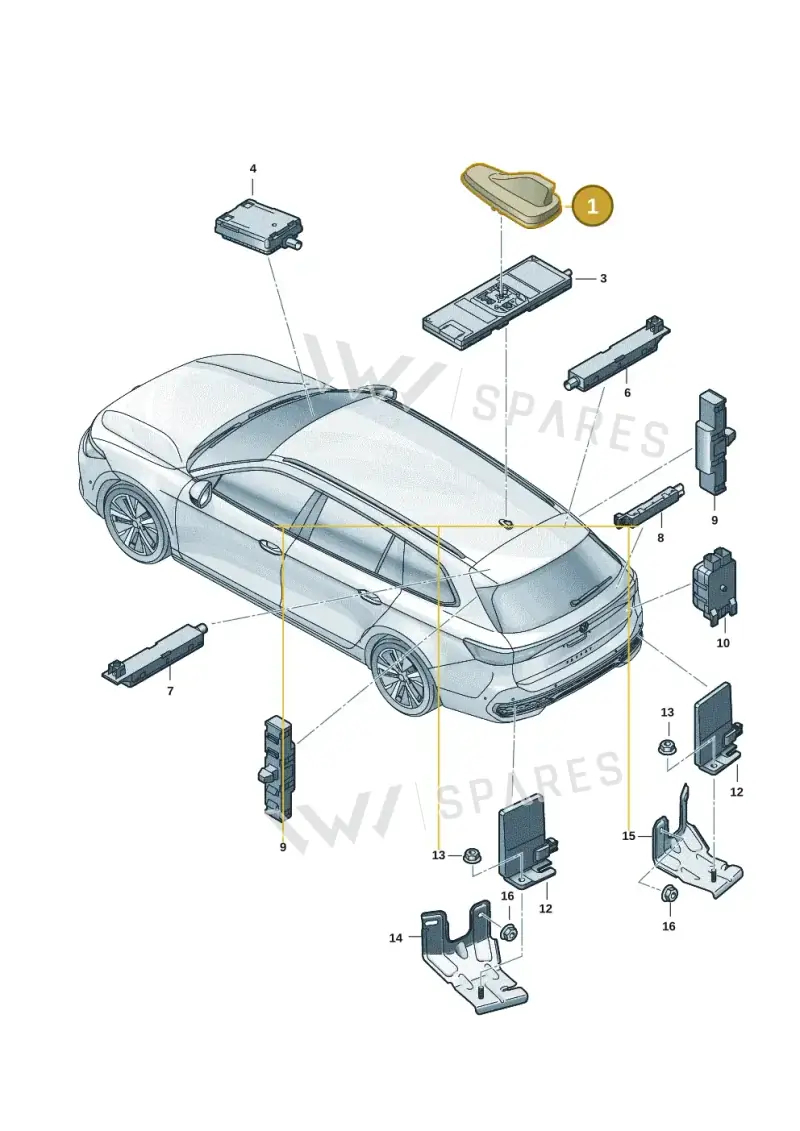 5WA035507E041 — Volkswagen Passat estate (2023-) diagram 3j0035200, position 1