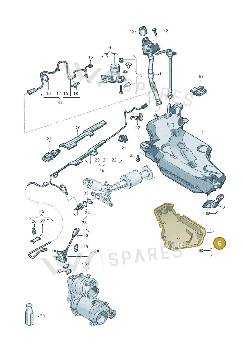 5WA131331 — Volkswagen Golf 2.0 BlueMotion (2019-2024) diagram 5h0253102, position 6