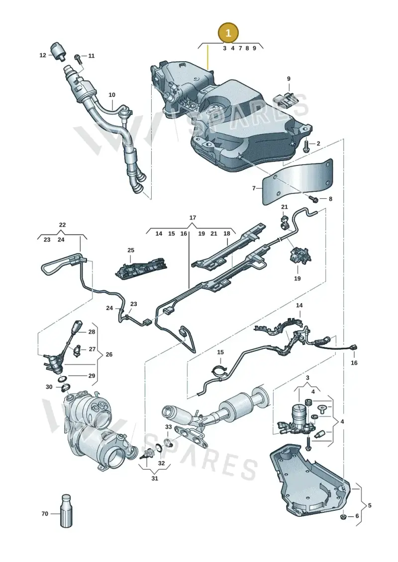 5WA131877Q — Volkswagen Golf 2.0 BlueMotion (2019-2024) diagram 5h0253107, position 1
