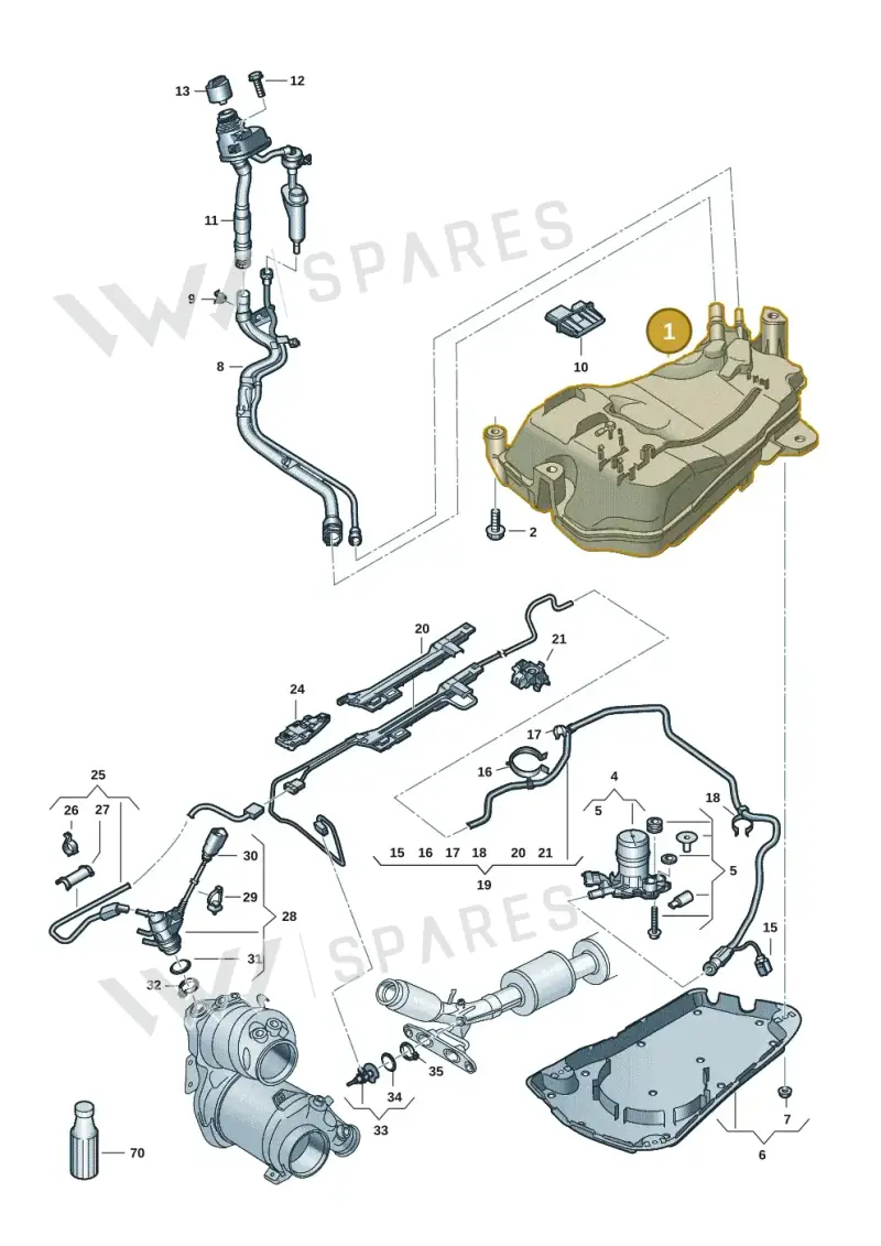 5WA131877S — Volkswagen Golf 2.0 BlueMotion (2019-2024) diagram 5h0253105, position 1