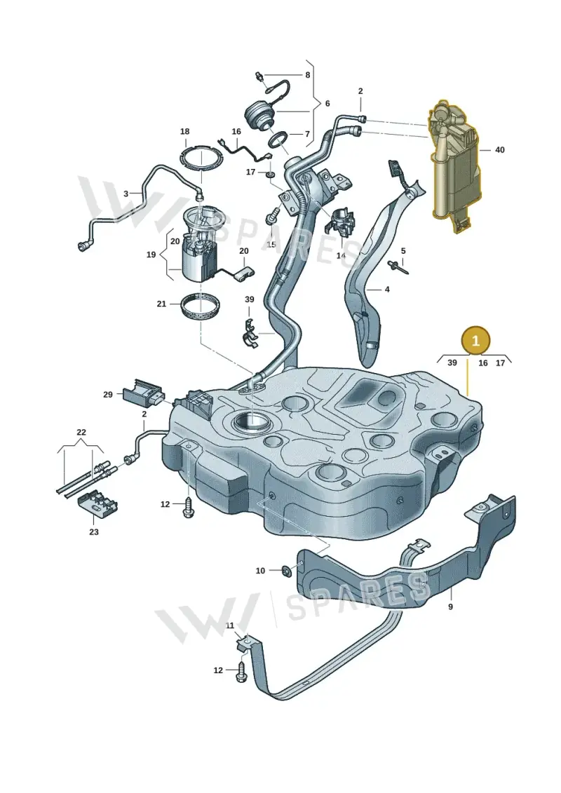5WA201055C — Volkswagen Golf 2.0 BlueMotion (2019-2024) diagram 5h0201045, position 1
