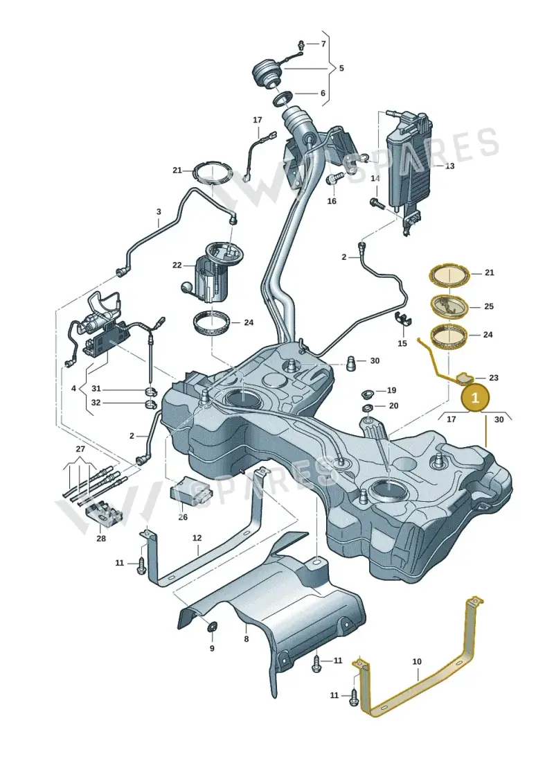 5WA201055F — Volkswagen T-Roc BlueMotion (2017-2024) diagram 813201049, position 1