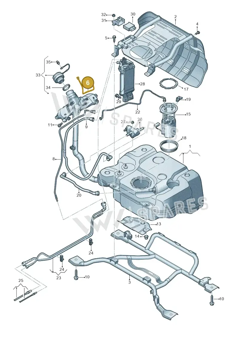 5WA201142G — Volkswagen Tiguan 2.0 4Motion (2016-2024) diagram 884201050, position 6