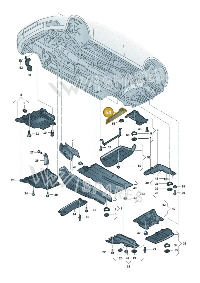 5WA201429 — Volkswagen Golf 2.0 BlueMotion (2019-2024) diagram 5h0825000, position 54