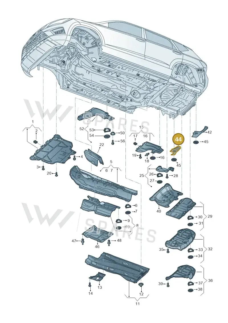 5WA201429A — Volkswagen T-Roc BlueMotion (2017-2024) diagram 813825000, position 44