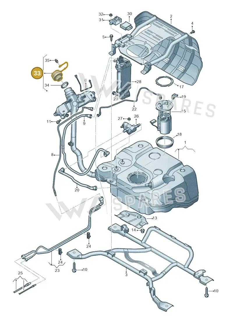 5WA201550AN — Volkswagen Tiguan (2016-2023) diagram 884201050, position 33