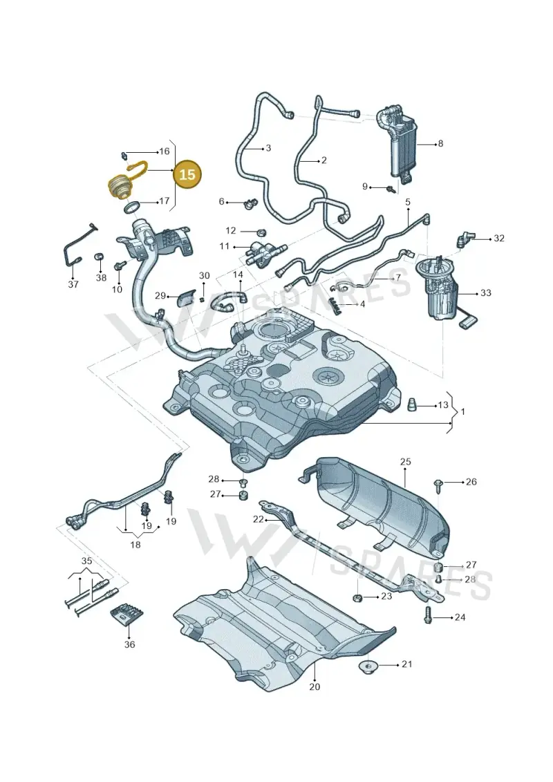 5WA201550AP — Volkswagen Passat (2018-2022) diagram 589201500, position 15