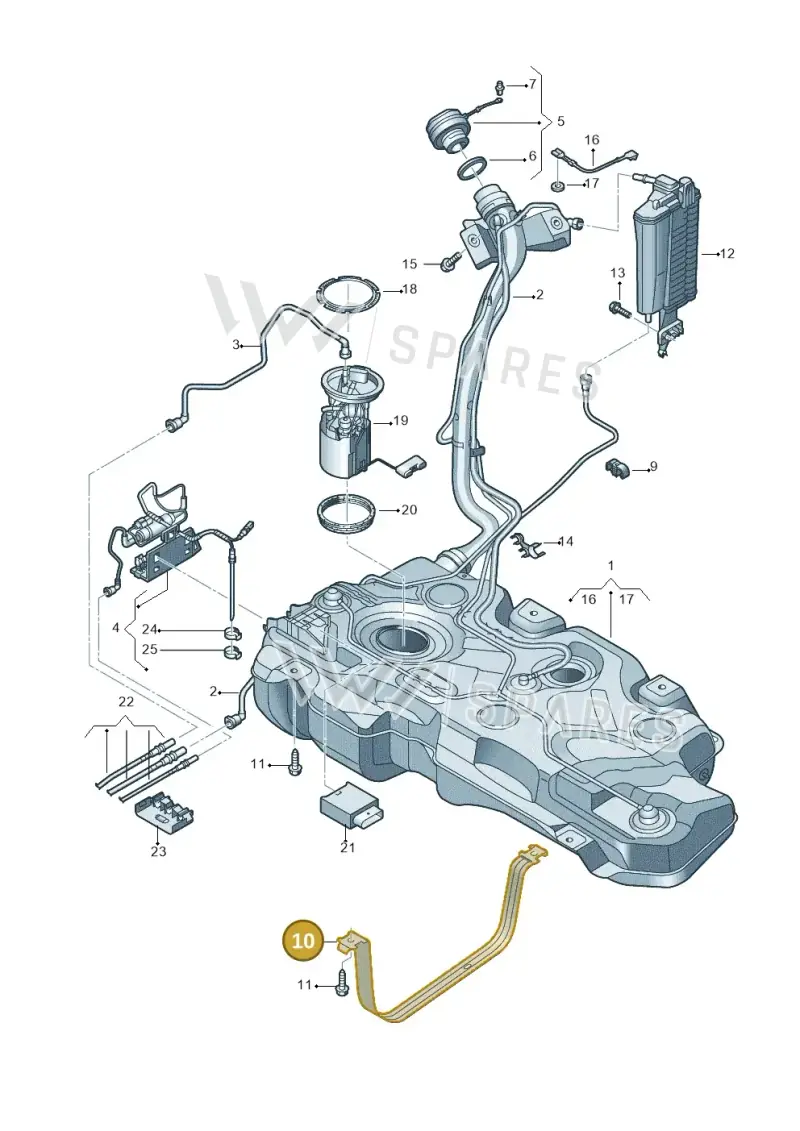 5WA201656 — Volkswagen Golf 2.0 BlueMotion (2019-2024) diagram 827201032, position 10