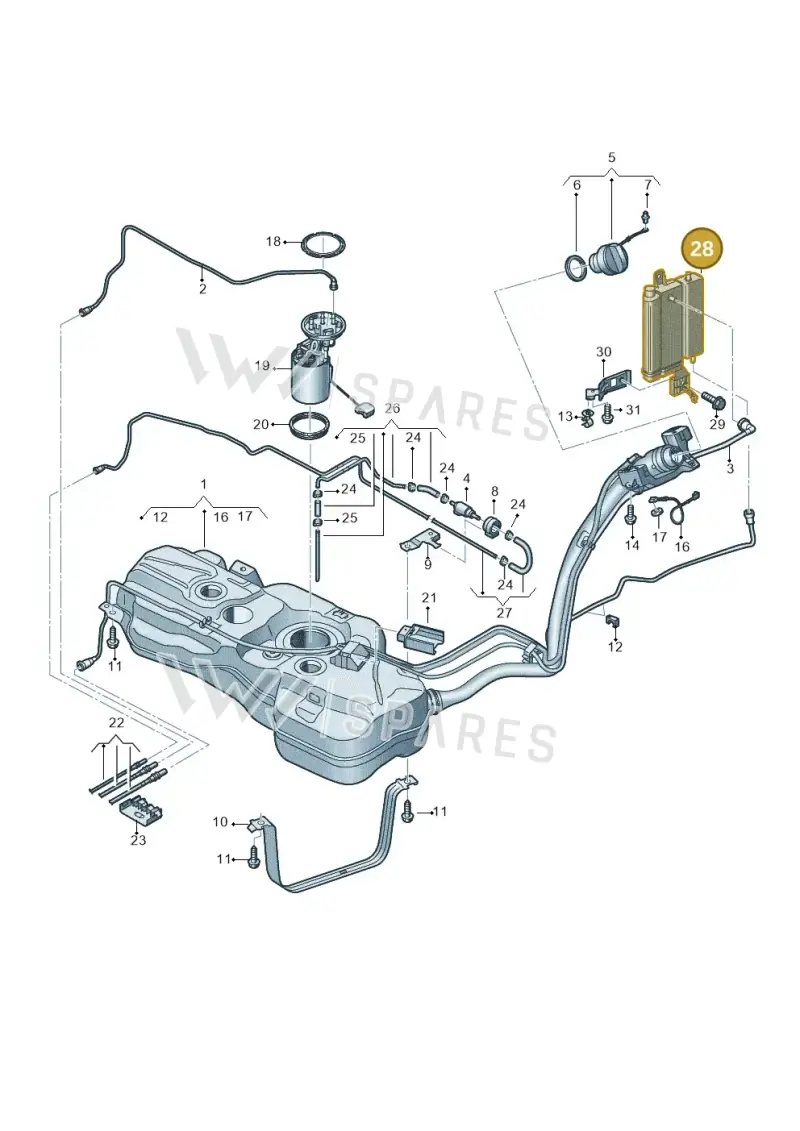 5WA201801 — Volkswagen Caddy Maxi Kombi (2020-2024) diagram 2ka201042, position 28