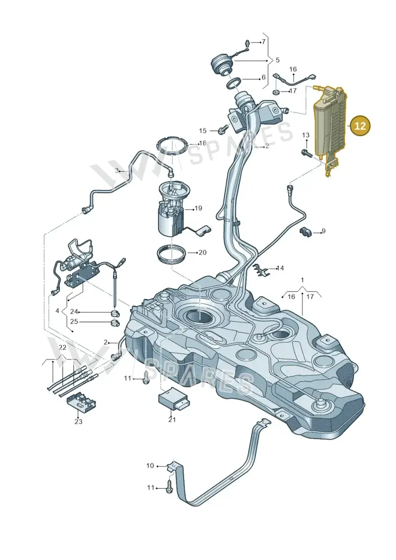 5WA201801 — Volkswagen Golf 2.0 BlueMotion (2019-2024) diagram 827201032, position 12