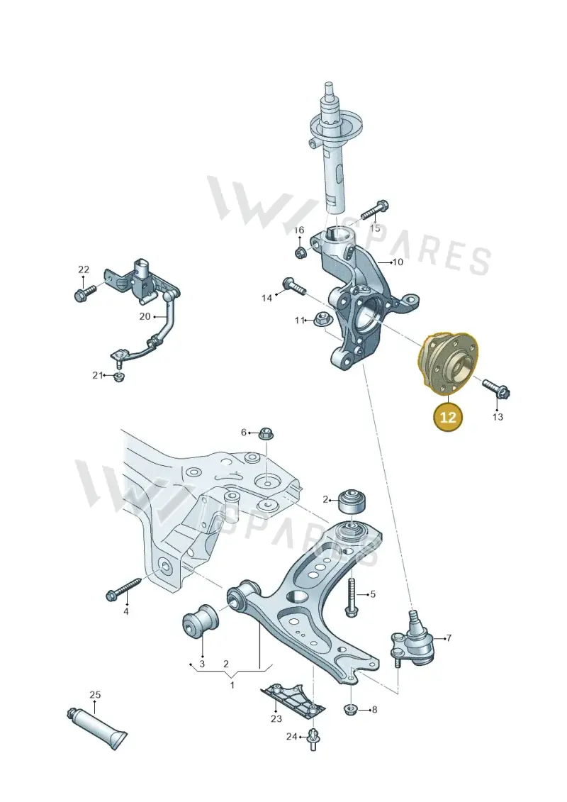 5WA407621D — Volkswagen Golf 2.0 BlueMotion (2019-2024) diagram 5h0407000, position 12